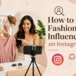 Fashion influencer creating Instagram content for a brand collaboration campaign