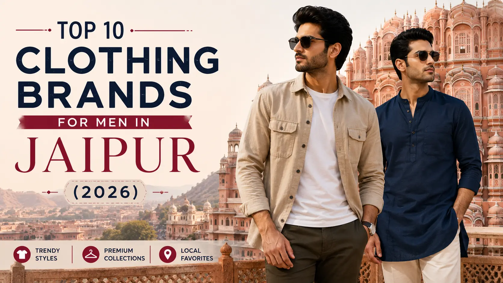 Top 10 clothing brands for men in Jaipur 2026 featuring stylish ethnic and formal menswear with Jaipur fashion brands