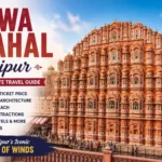 Hawa Mahal Jaipur (Palace of Winds) featured image showing the iconic pink sandstone facade, visitor travel guide with timings, ticket price, history, and nearby attractions.